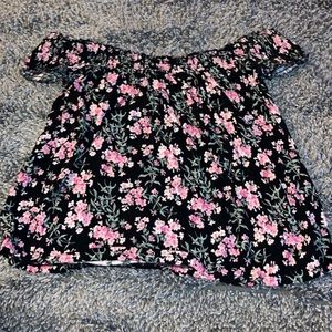 Pink Floral Off the Shoulder Top